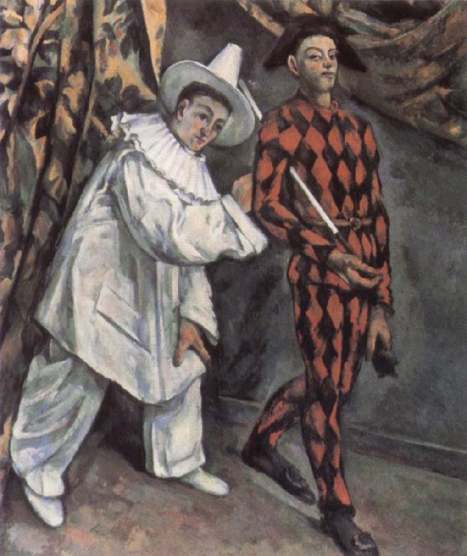 Paul Cezanne Pierrot and Harlequin oil painting image